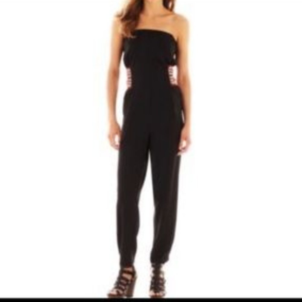 Bisou Bisou Beaded Jumpsuit Black Size L